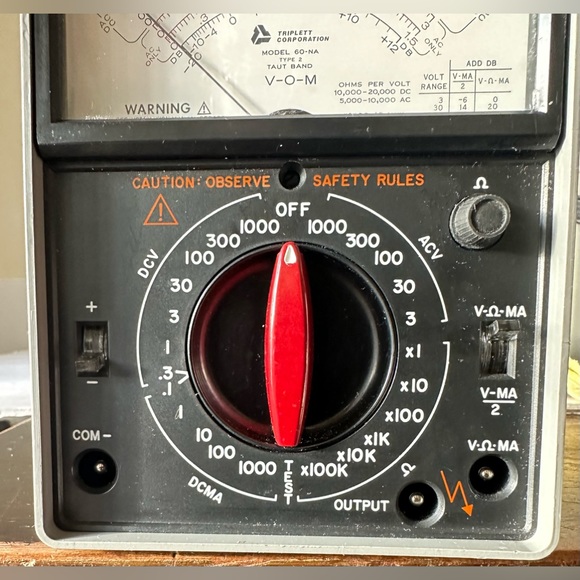 Triplett Model 60-NA Type 2 Taut Band VOM Analog Portable Handheld MultiMeter - Picture 4 of 11